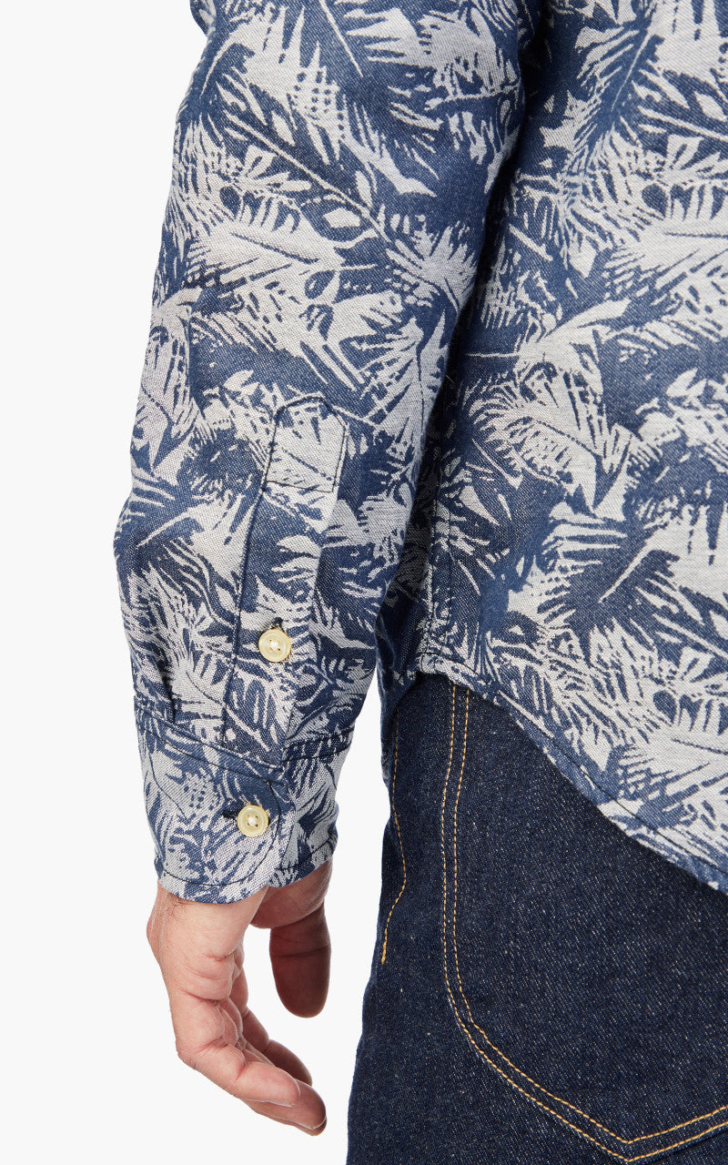 Rogue Territory Oxford Shirt Palm Jacquard Indigo