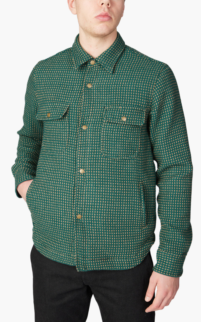 Rogue Territory Field Shirt Green Wool Dot Lined