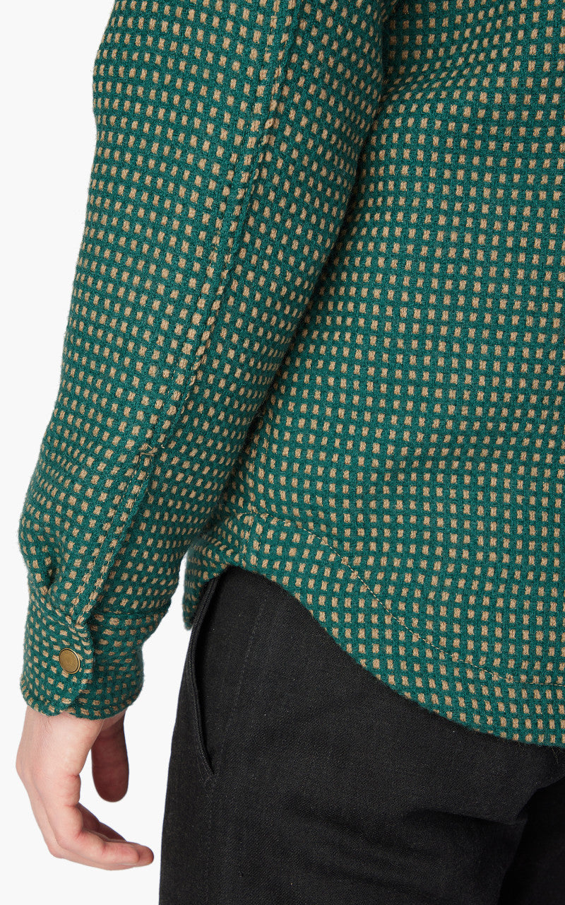 Rogue Territory Field Shirt Green Wool Dot Lined