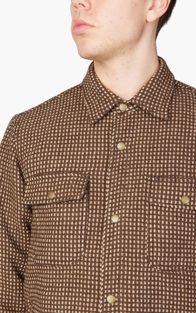 Rogue Territory Field Shirt Brown Wool Dot Lined