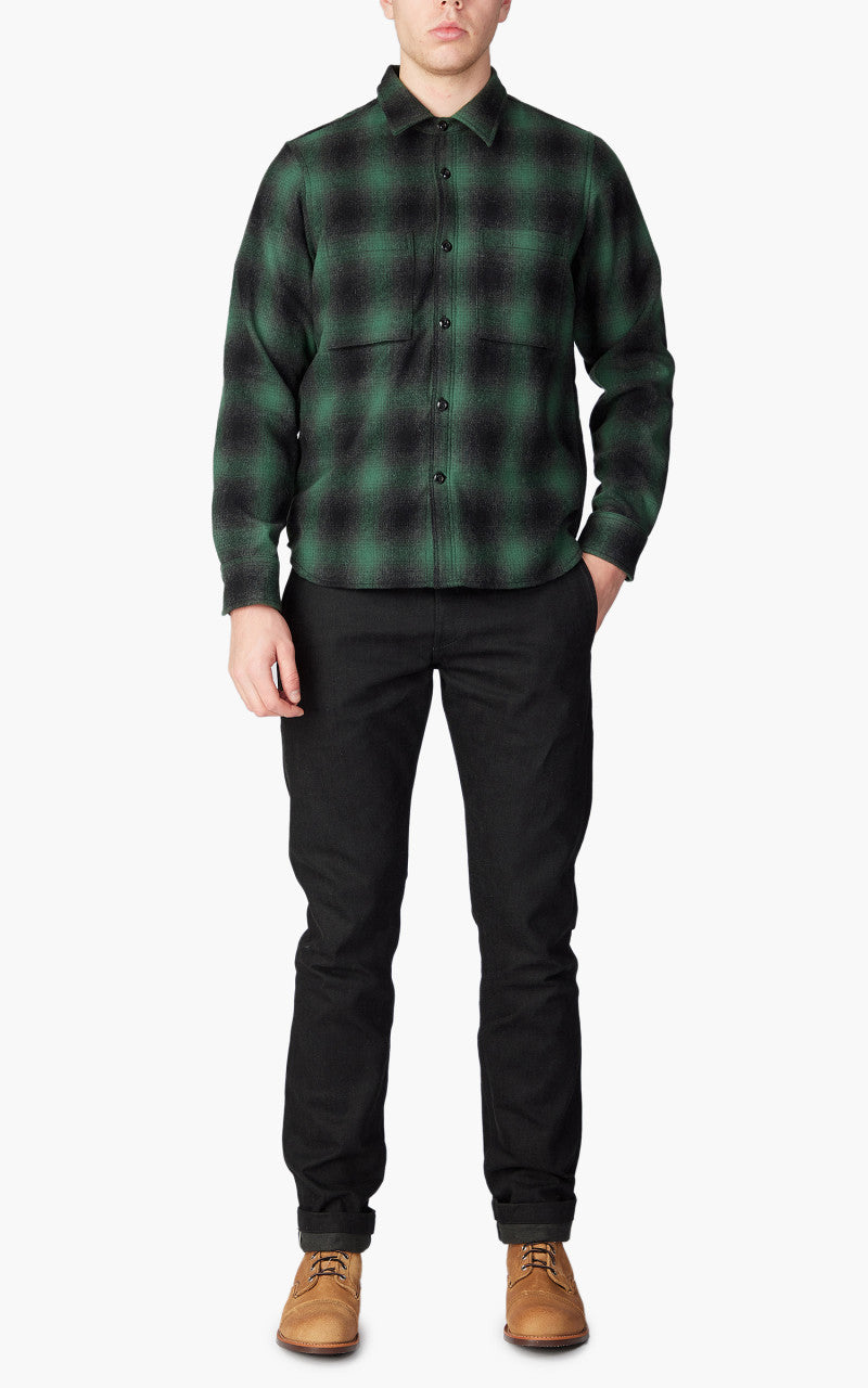 Rogue Territory Plaid Wool Utility Shirt Green