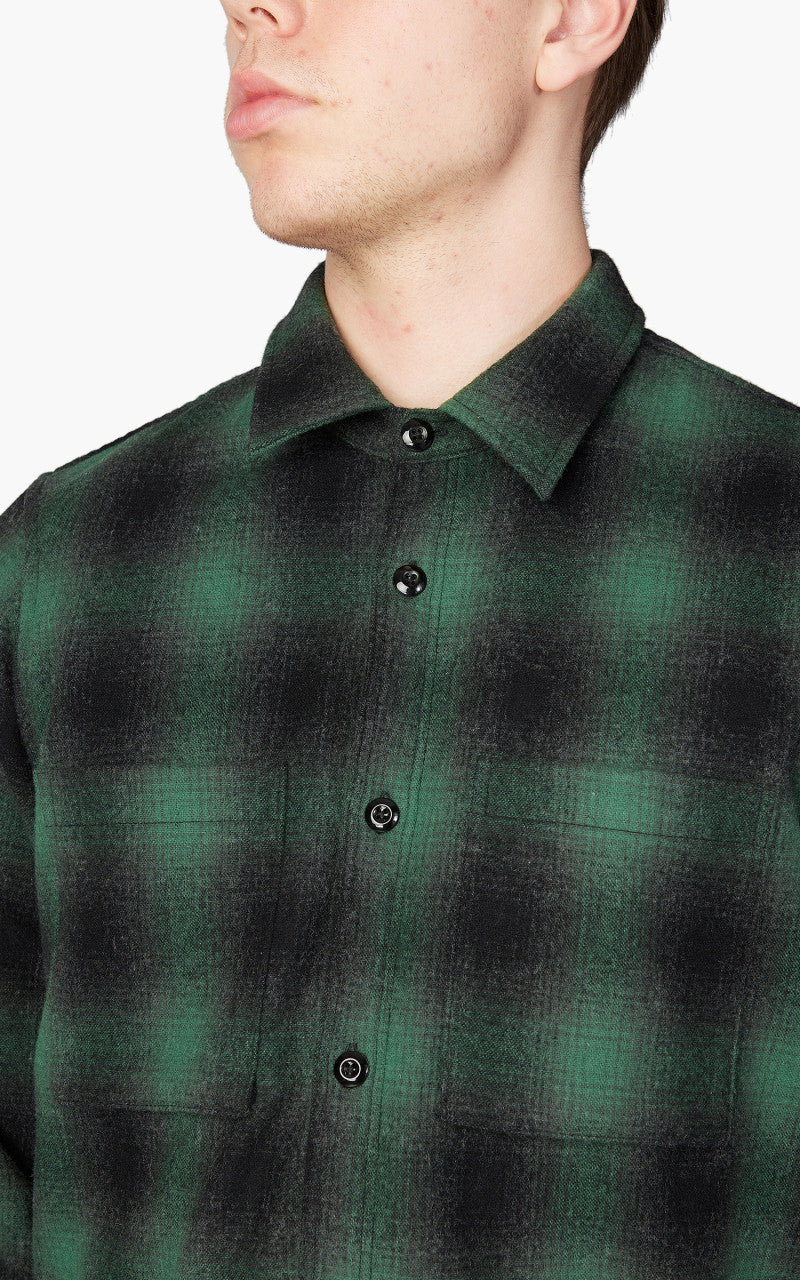 Rogue Territory Plaid Wool Utility Shirt Green