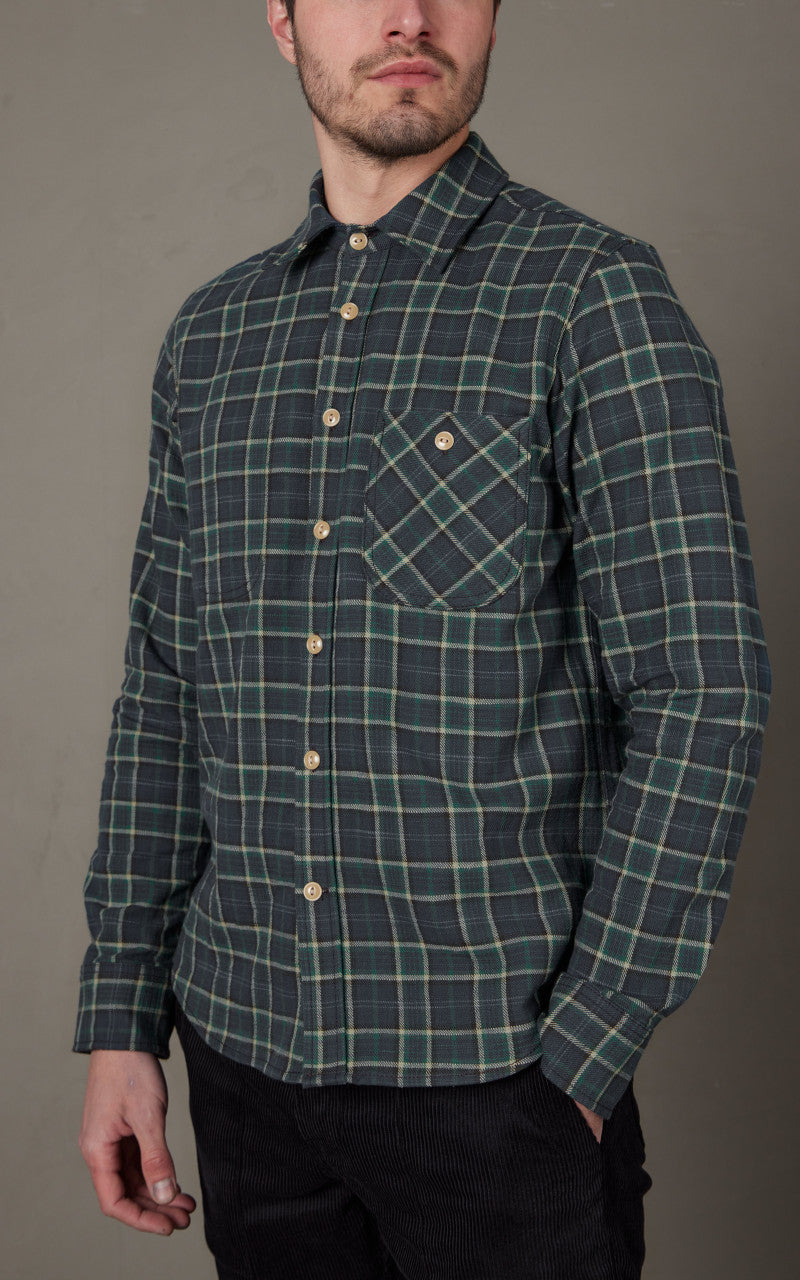 Rogue Territory Jumper Shirt Vintage Slub Blue Plaid