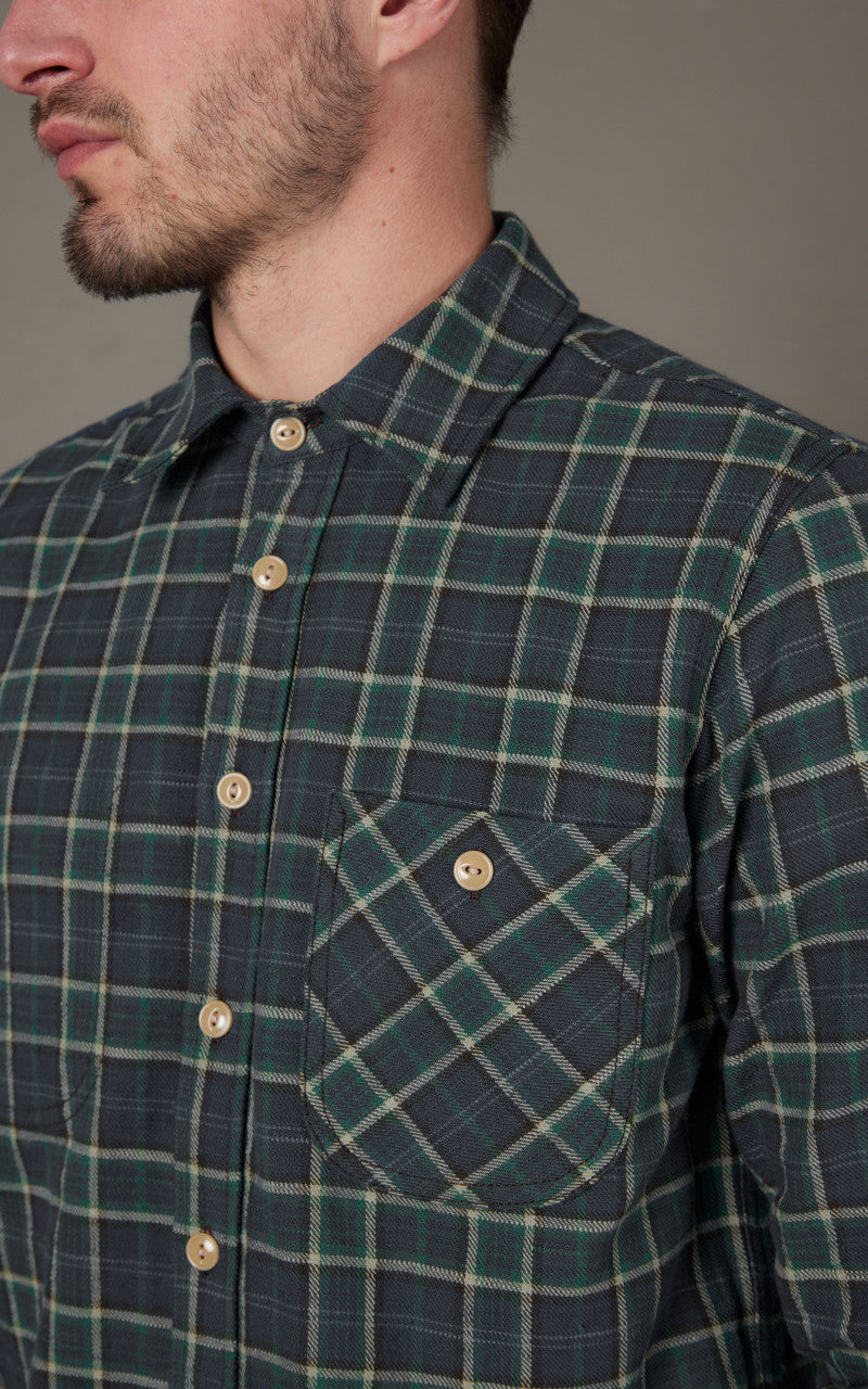 Rogue Territory Jumper Shirt Vintage Slub Blue Plaid
