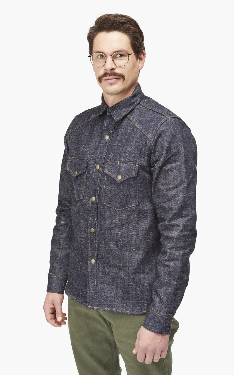 Rogue Territory Western Shirt Cryptic Indigo 13.5oz