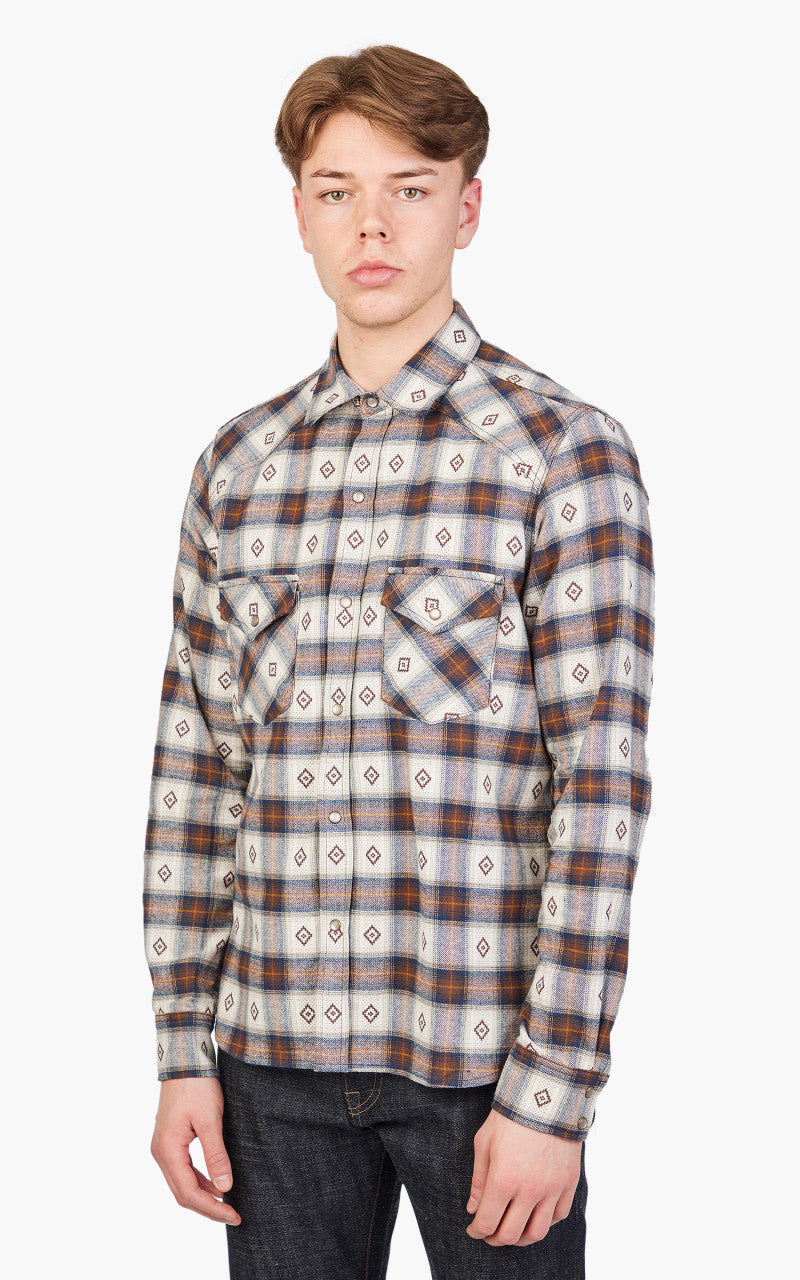 Rogue Territory Western Shirt Brown Diamond Plaid