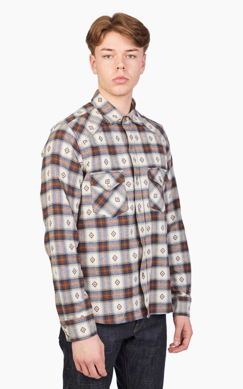 Rogue Territory Western Shirt Brown Diamond Plaid