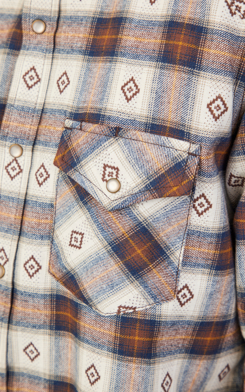 Rogue Territory Western Shirt Brown Diamond Plaid