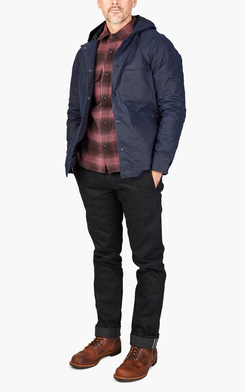 Rogue Territory Hooded Ridgeline Jacket Waxed Navy
