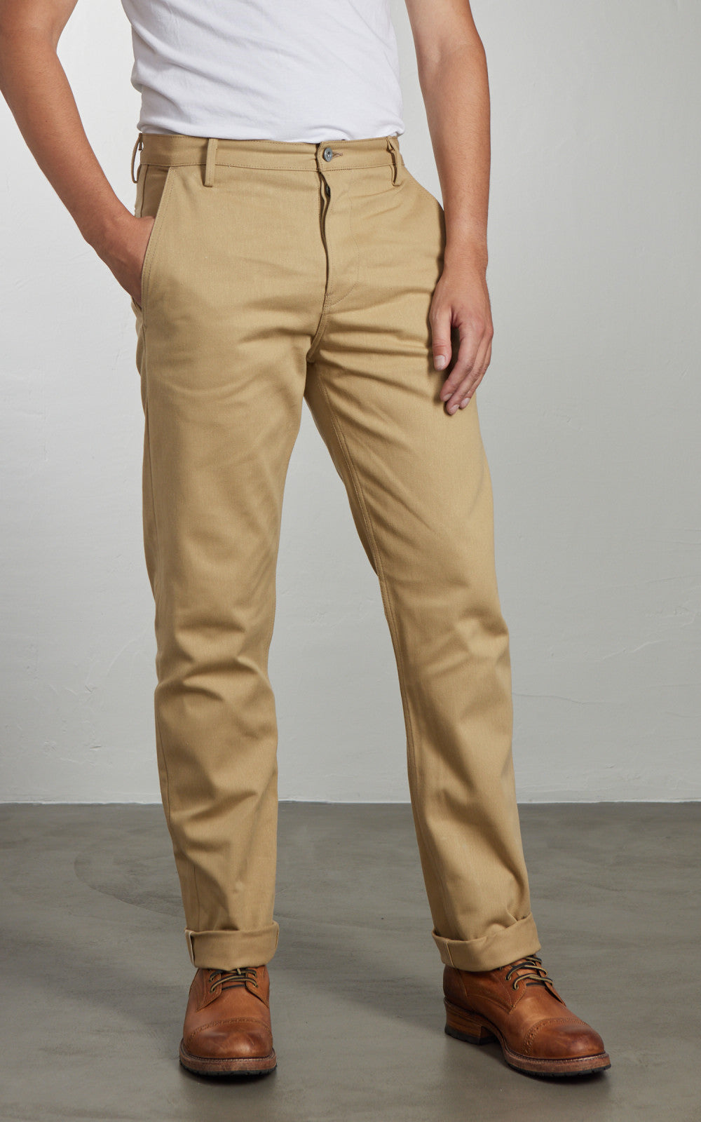 Rogue Territory Officer High Trouser Selvedge Khaki