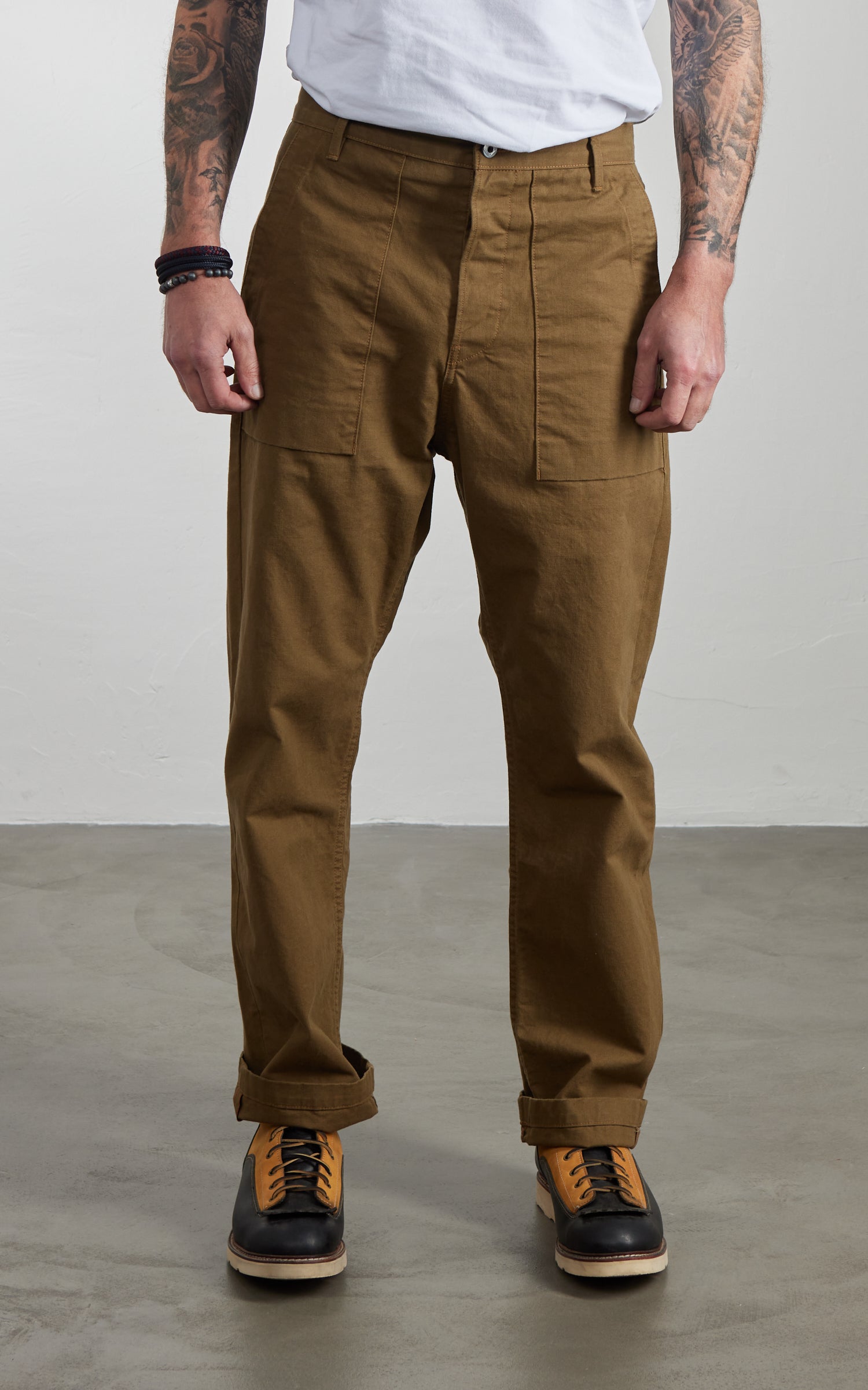 Rogue Territory Fatigue Pants Dyed Canvas Selvedge Golden Brown
