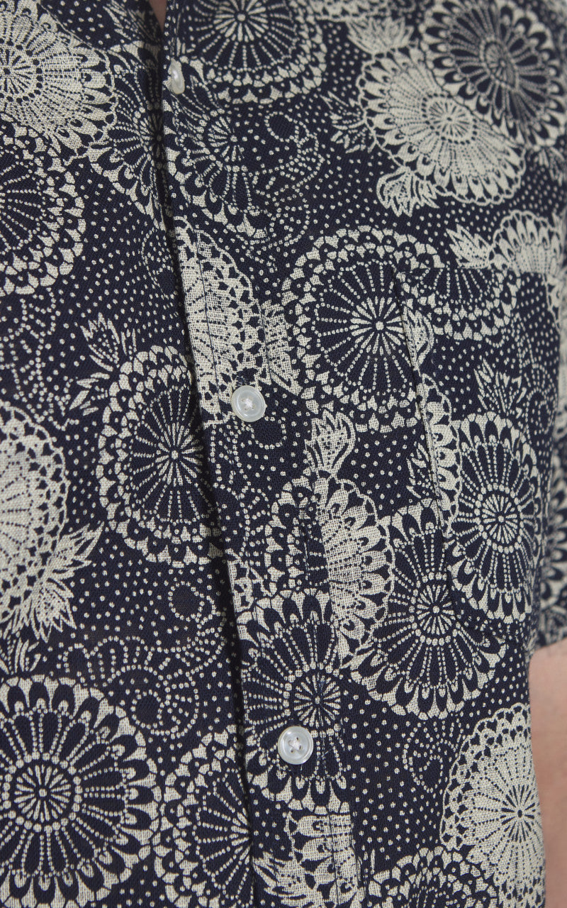 Rogue Territory Oxford Shirt S/S Indigo Medallion