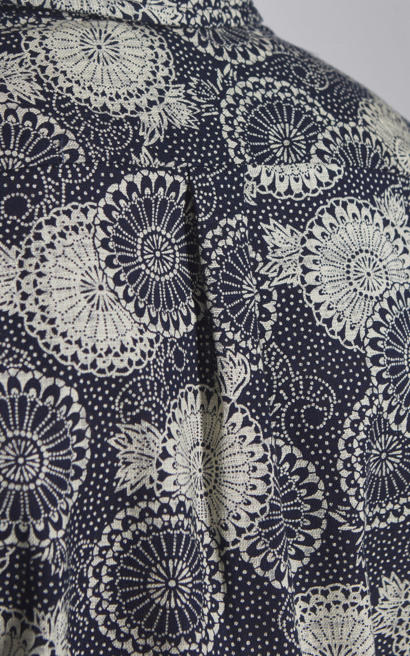 Rogue Territory Oxford Shirt S/S Indigo Medallion