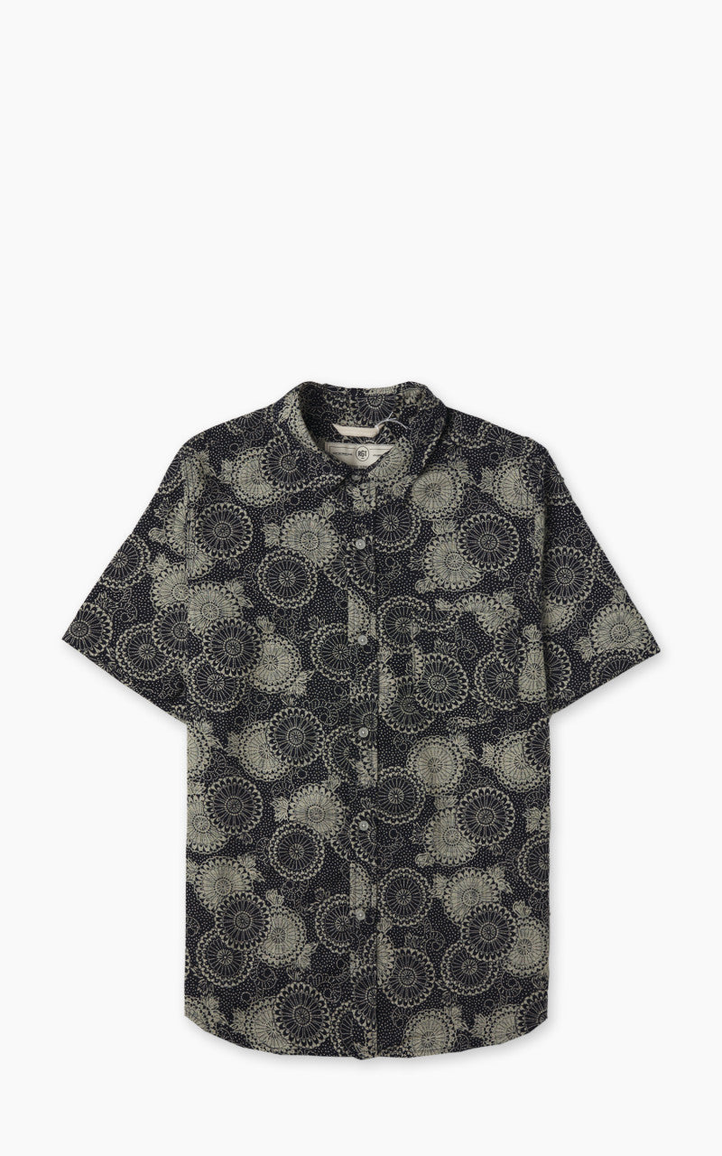 Rogue Territory Oxford Shirt S/S Indigo Medallion