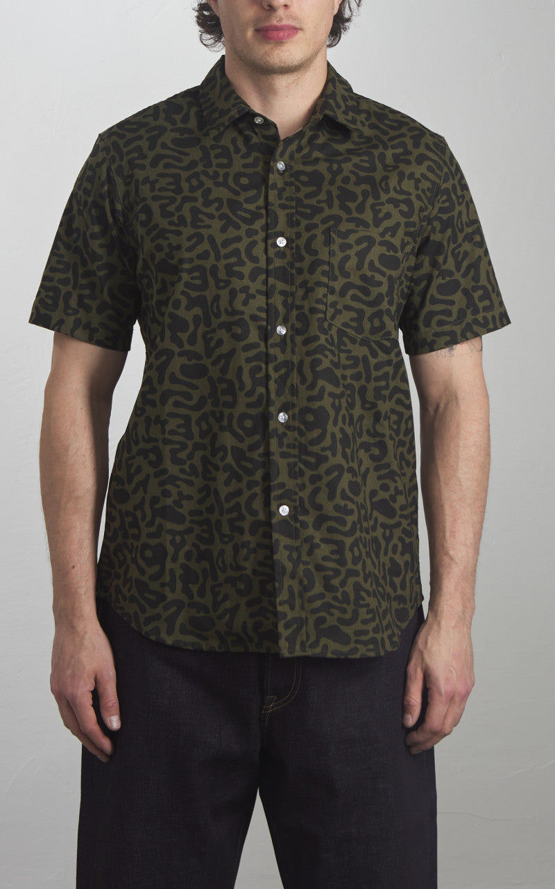 Rogue Territory Oxford Shirt S/S Alphabet Camo Olive