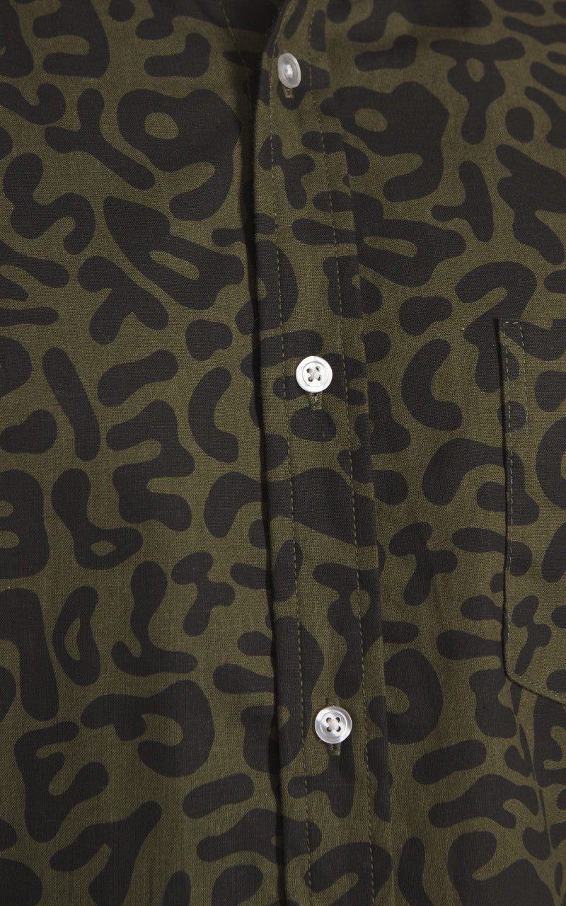 Rogue Territory Oxford Shirt S/S Alphabet Camo Olive