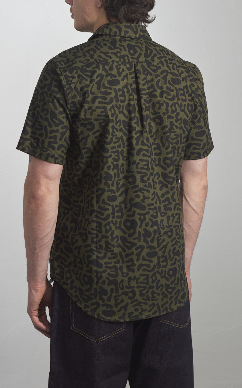Rogue Territory Oxford Shirt S/S Alphabet Camo Olive