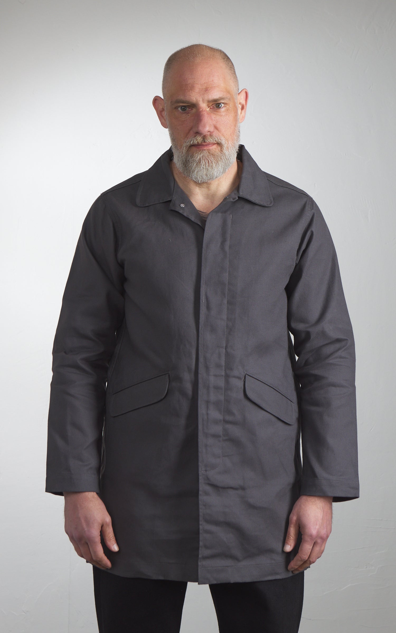 Rogue Territory Trench Coat Dry Waxed Canvas Grey