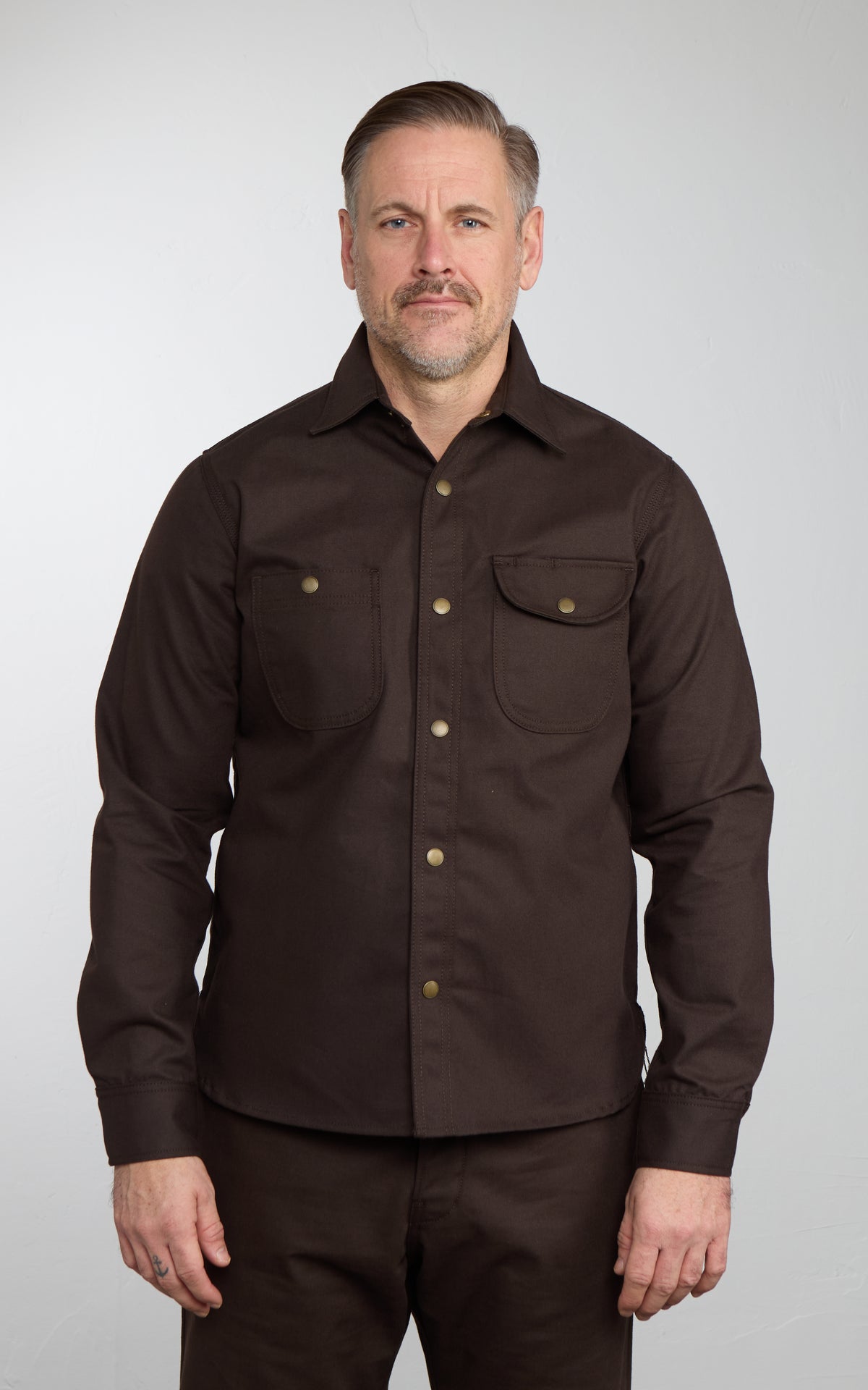 Rogue Territory Work Shirt Selvedge Canvas Dyed Brown