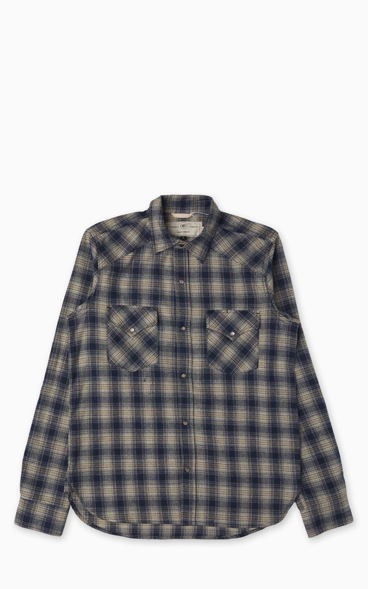 Rogue Territory Western Shirt Navy Plaid