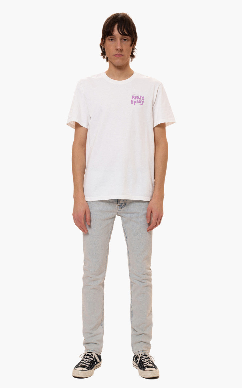 Nudie Jeans Roy Pause And Play Chalk White