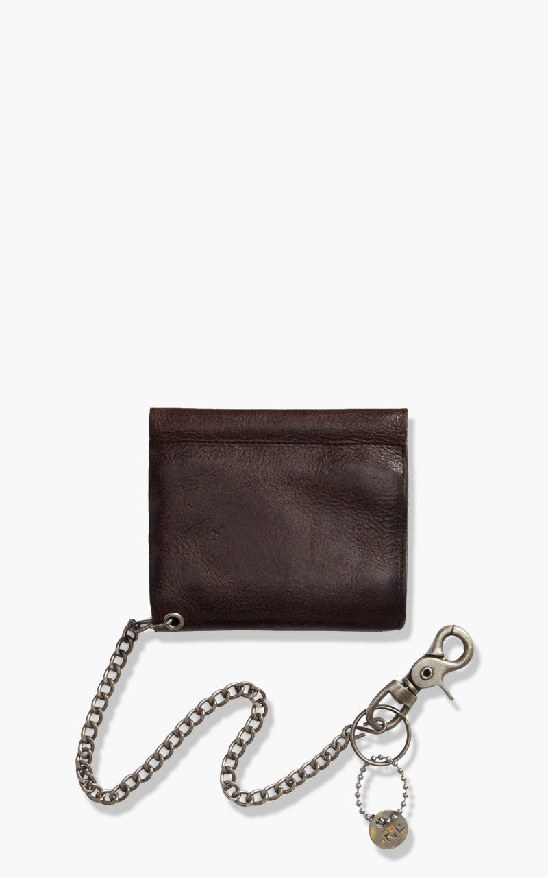RRL Concha Ryder Wallet Leather Dark Brown