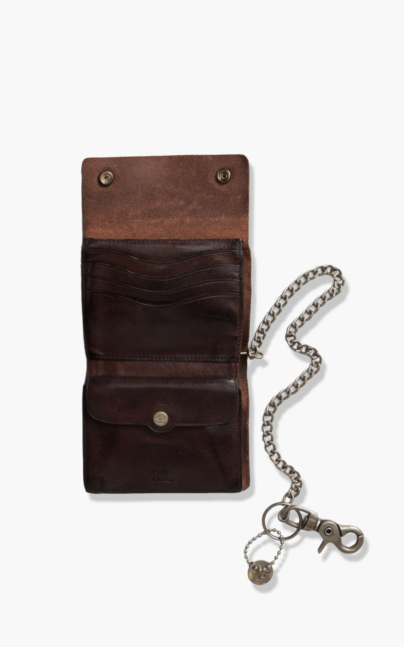 RRL Concha Ryder Wallet Leather Dark Brown