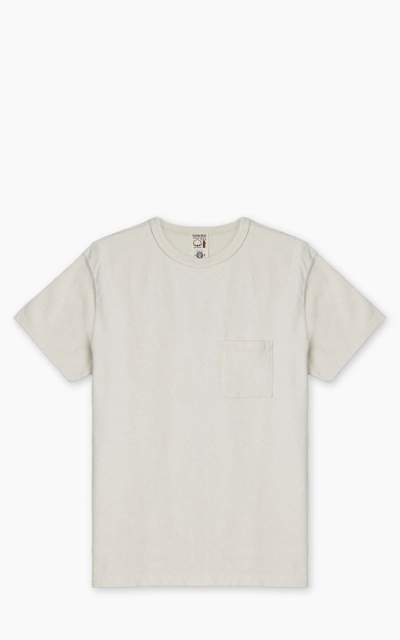 Samurai Jeans SJST-SC03 Japanese Cotton Made Pocket Tee Natural