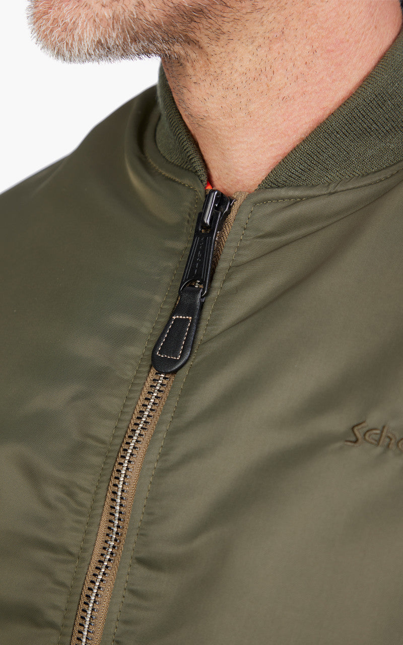 Schott NYC Airforce 90s Fit MA-1 Bomber Jacket Army Khaki