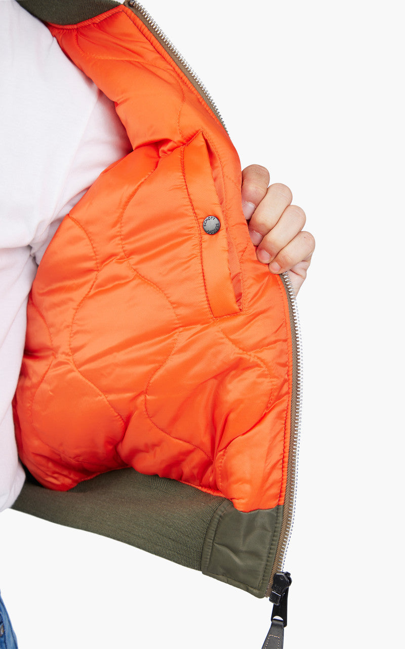 Schott NYC Airforce 90s Fit MA-1 Bomber Jacket Army Khaki