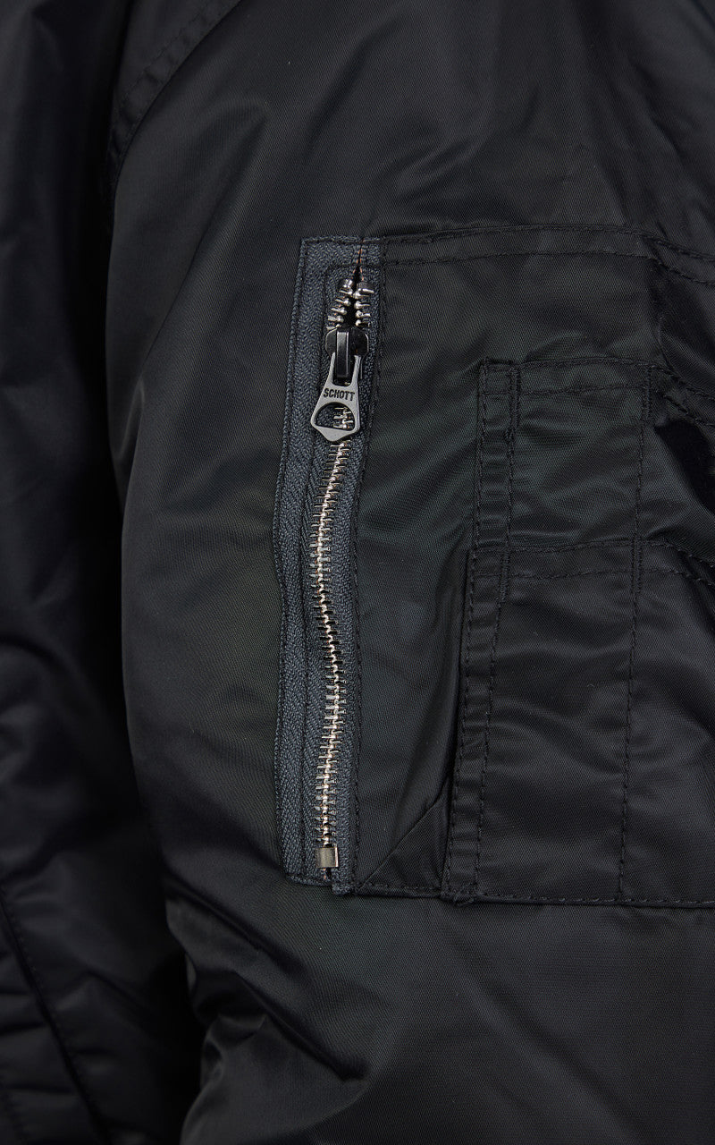 Schott NYC Airforce 90s Fit MA-1 Bomber Jacket Black