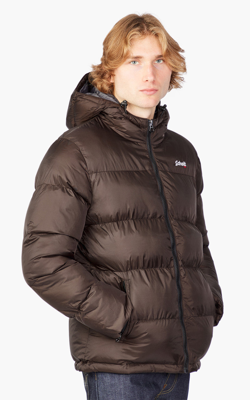 Schott NYC IDAHO2 Puffer Jacket Dark Brown