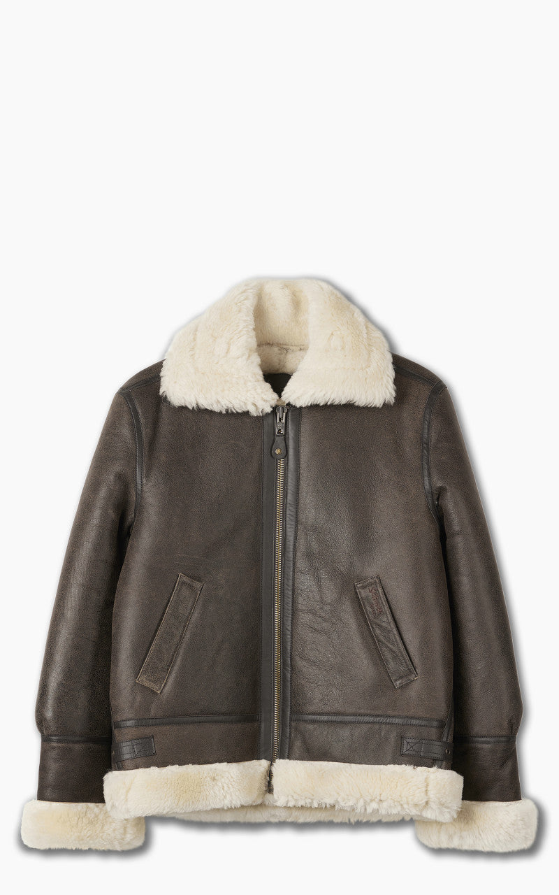Schott NYC B-3 Bomber Jacket Sheepskin Leather Marron