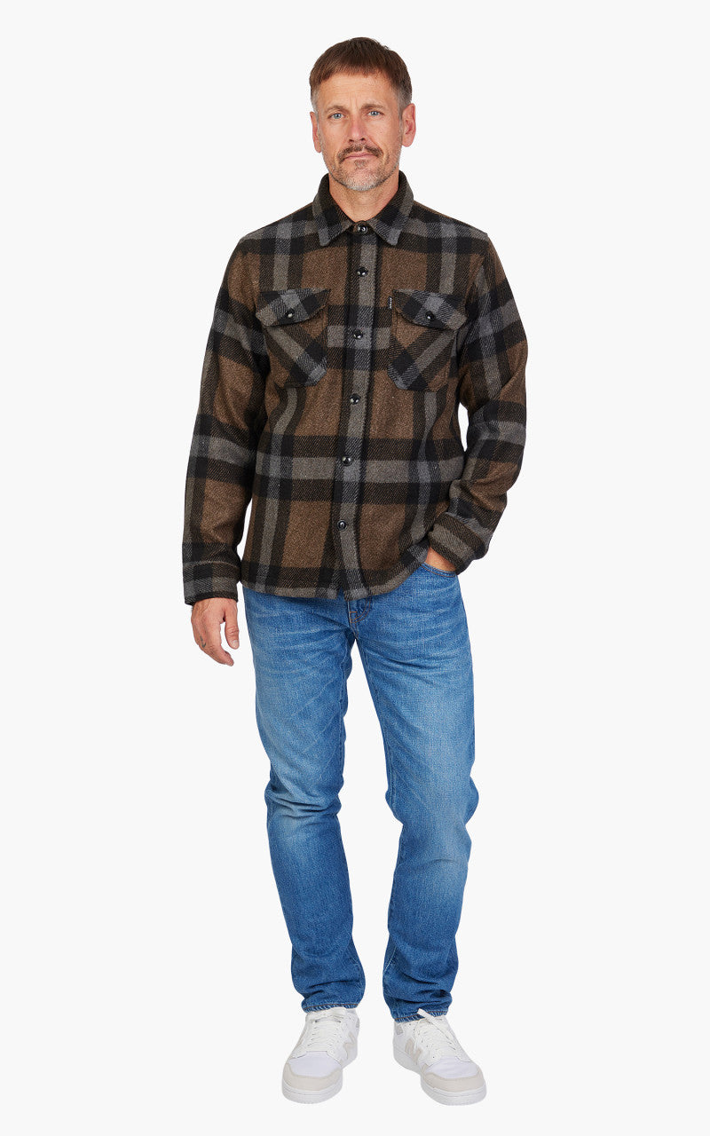 Schott NYC Overshirt Khaki Check