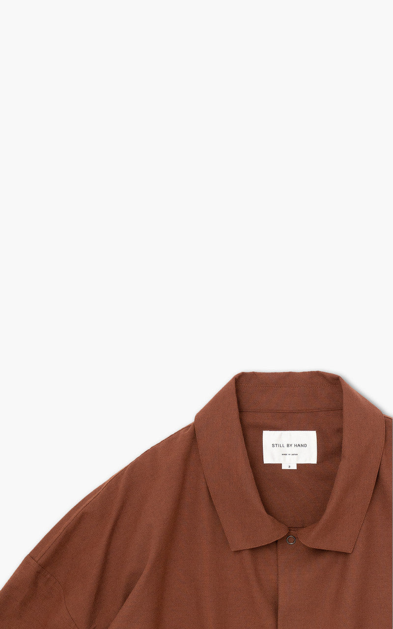 Still By Hand Wool Mix Coach Shirt Brick