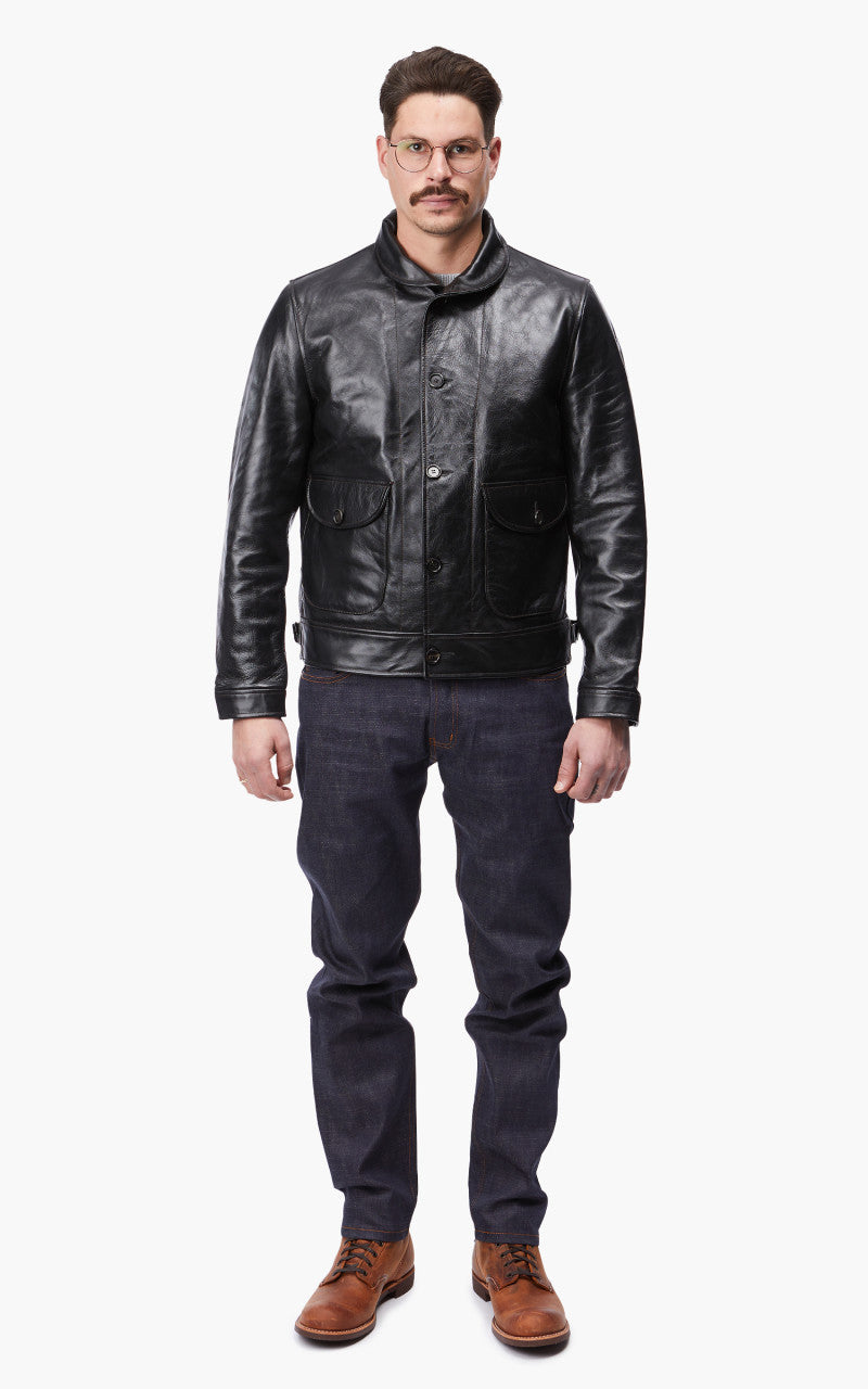Shangri-La Heritage Cossack Horsehide Leather Jacket Black