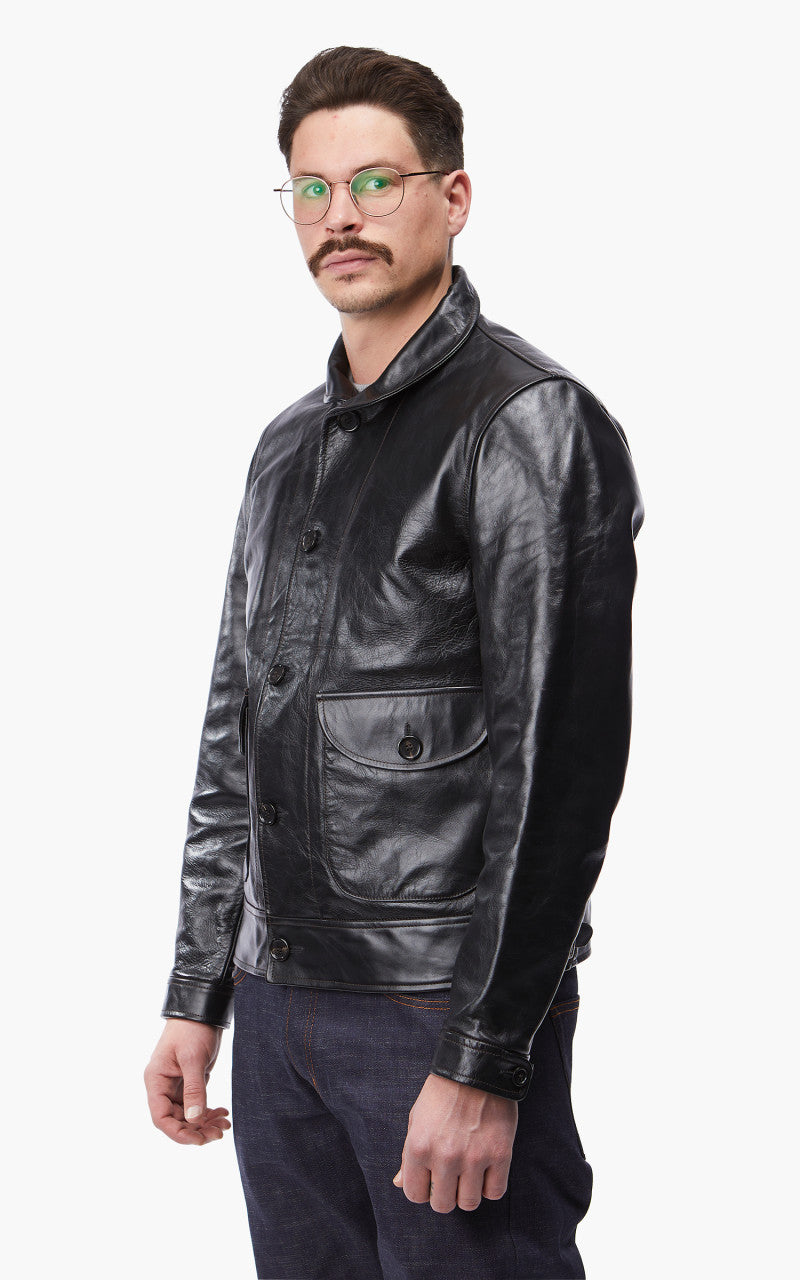 Shangri-La Heritage Cossack Horsehide Leather Jacket Black