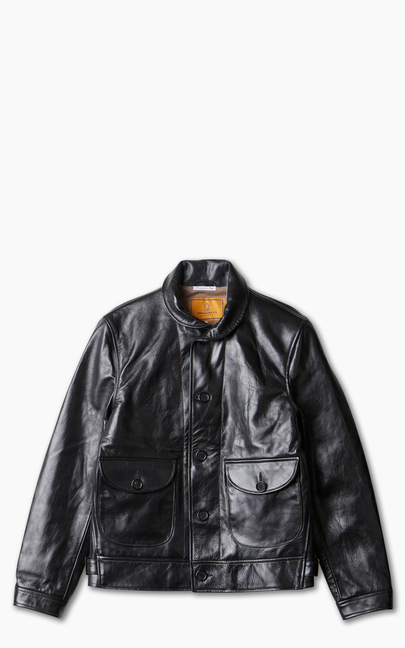 Shangri-La Heritage Cossack Horsehide Leather Jacket Black