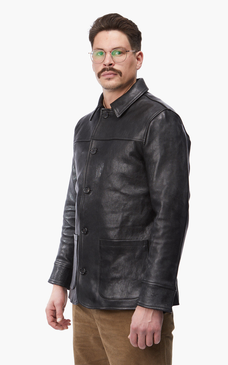 Shangri-La Heritage Enzo Car Coat Leather Black