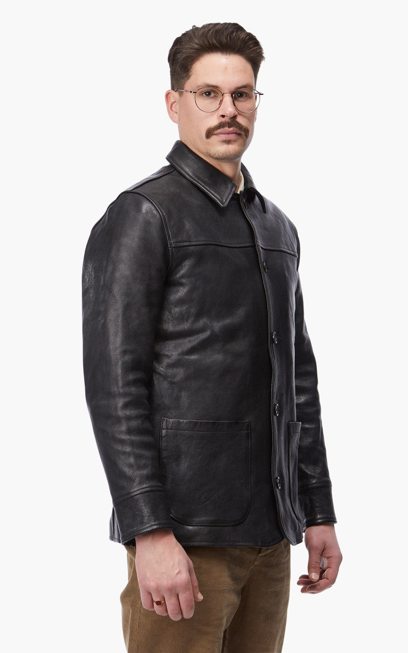 Shangri-La Heritage Enzo Car Coat Leather Black