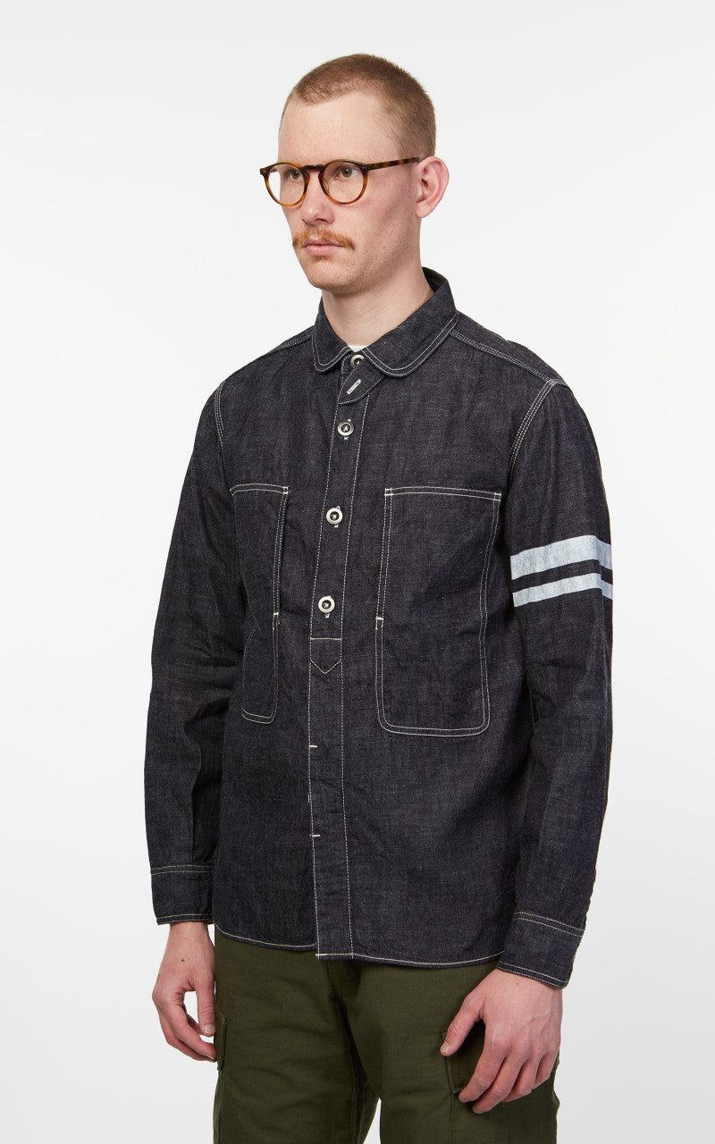 MOMOTARO-JEANS 桃太郎 SJ191 ジェイルポケット サイズ36 Momotaro Jeans SJ191 Jailpocket Shirt Selvedge Indigo GTB