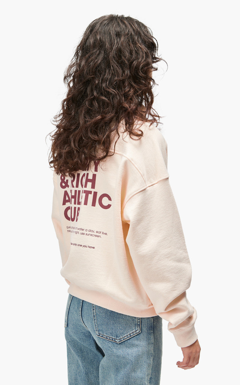 Sporty & Rich Exercise Often Quarter Zip Cream/Merlot