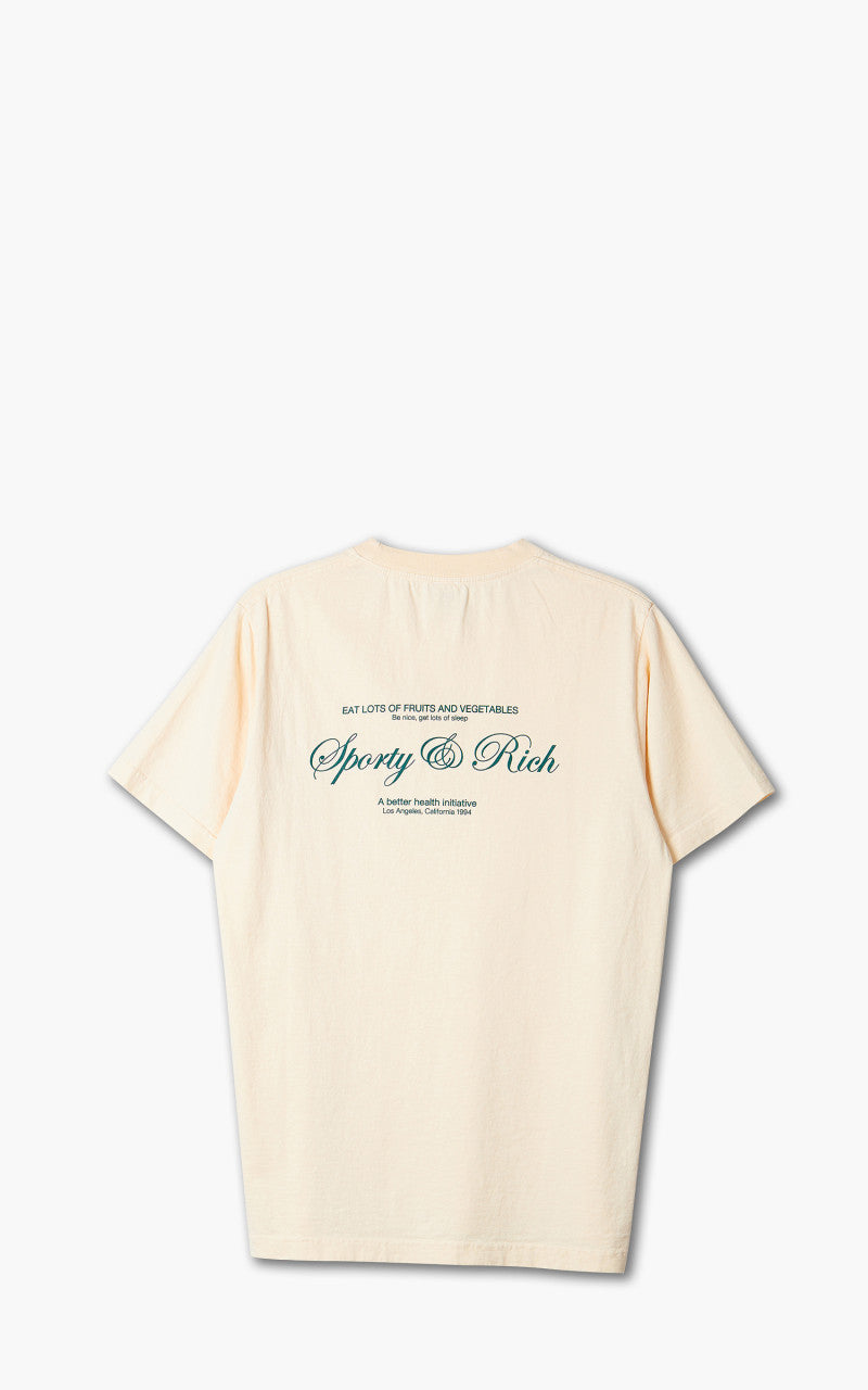 Sporty & Rich Script T-Shirt Cream