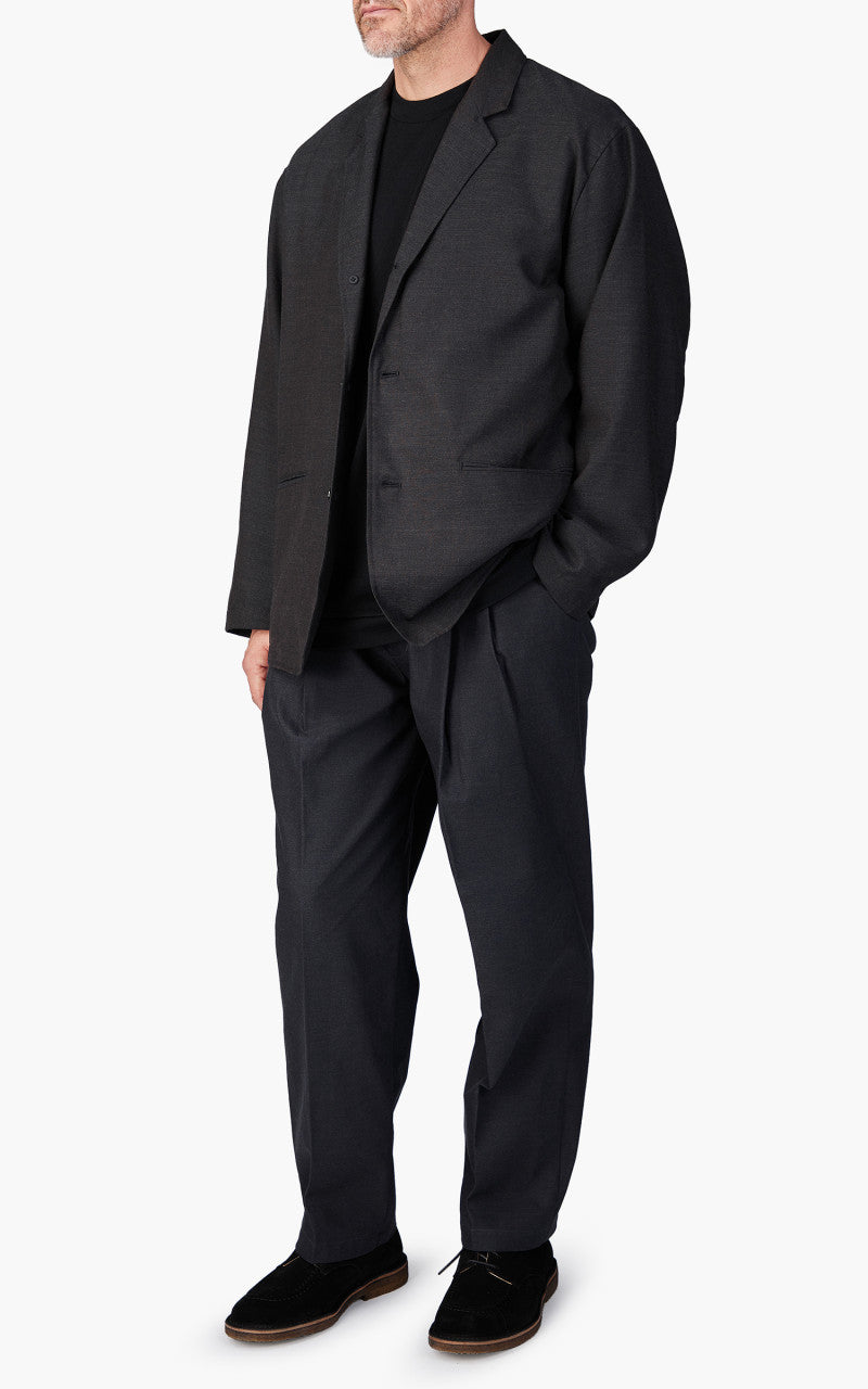 Still By Hand Relaxed Wool Jacket Charcoal