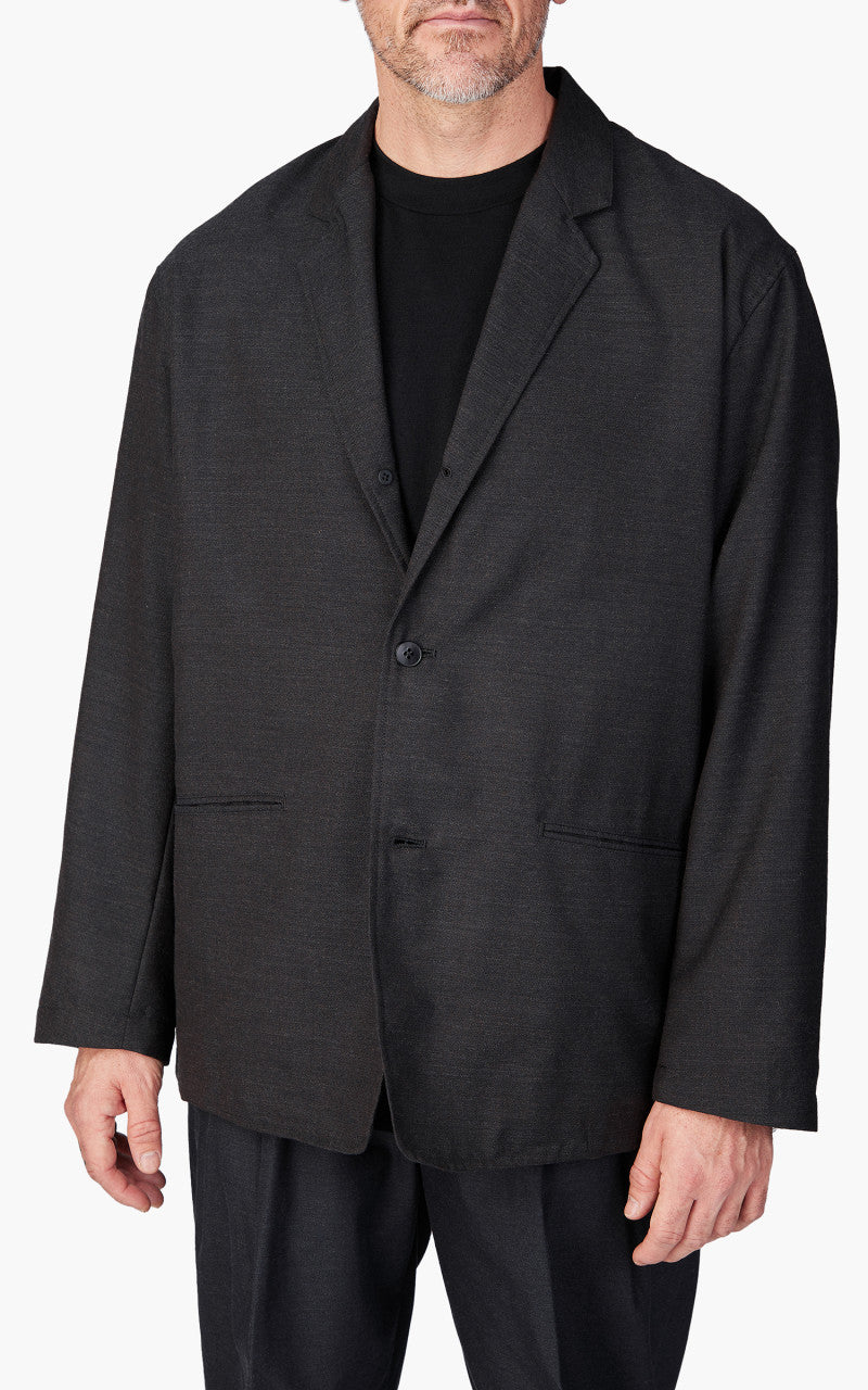 Still By Hand Relaxed Wool Jacket Charcoal