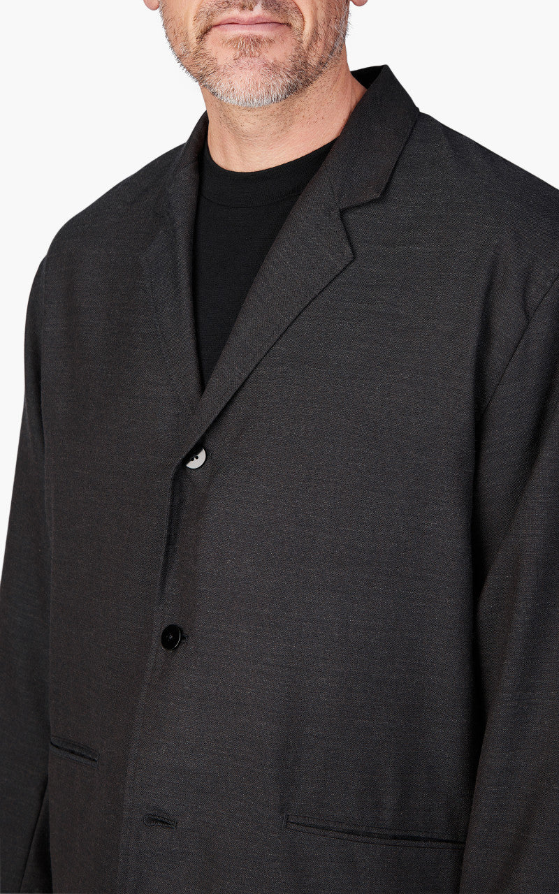Still By Hand Relaxed Wool Jacket Charcoal