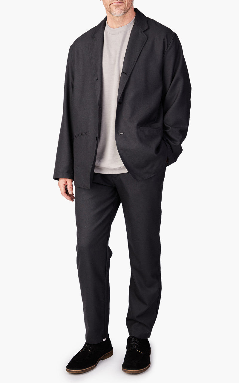 Still By Hand Relaxed Wool Jacket Ink Black