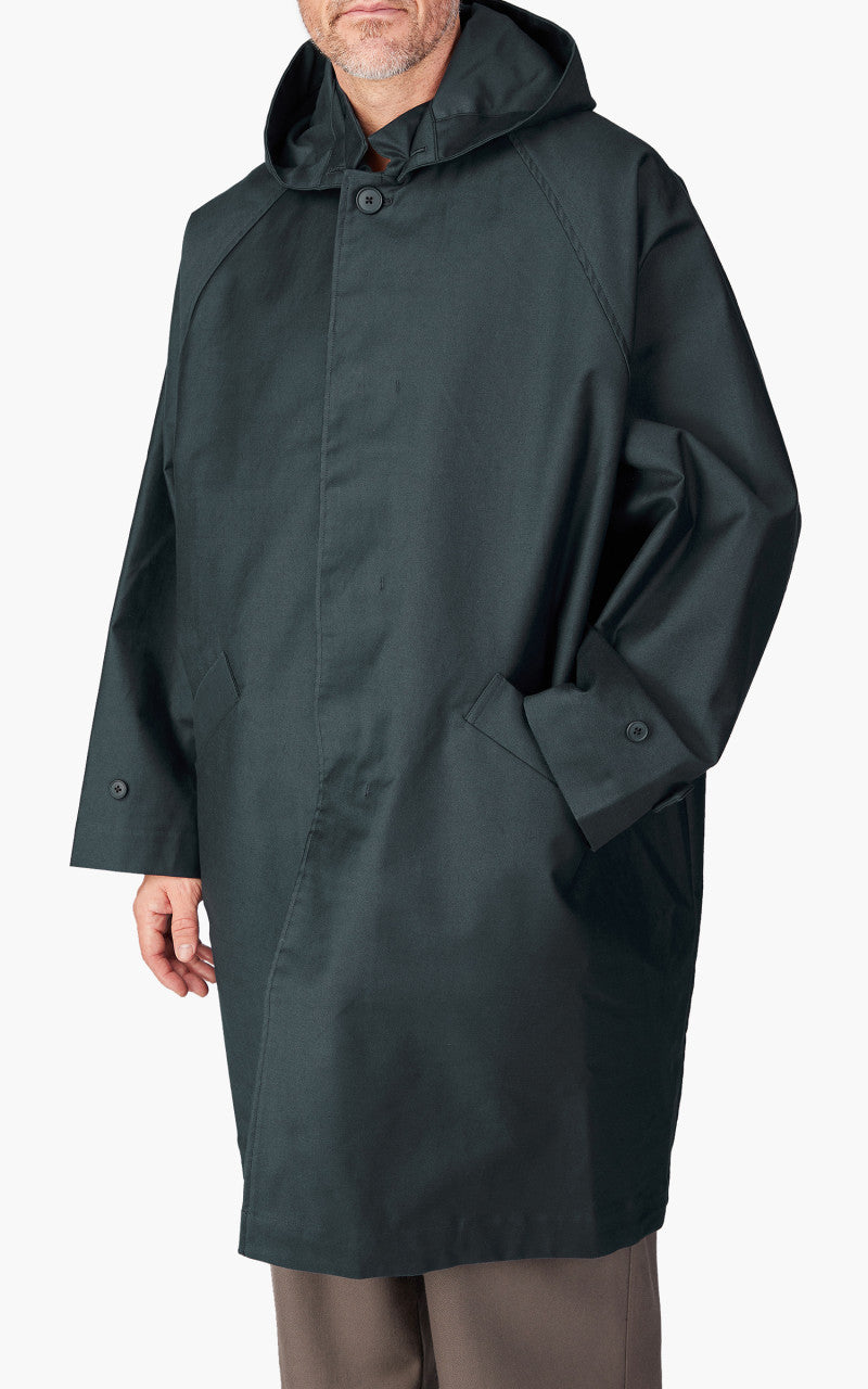 Still By Hand Moleskin Hooded Coat Deep Blue