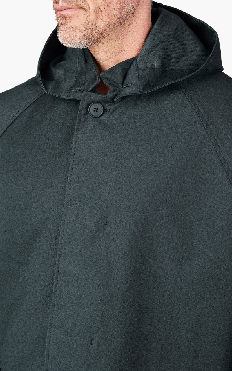 Still By Hand Moleskin Hooded Coat Deep Blue