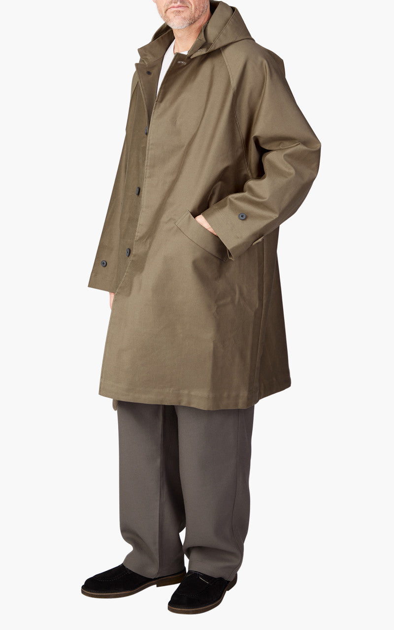 Still By Hand Moleskin Hooded Coat Khaki Beige